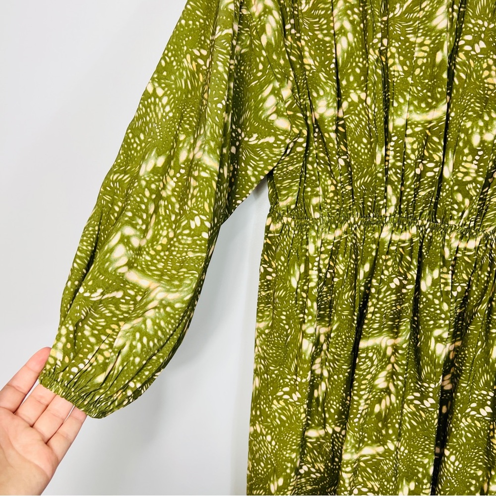ICHI Green Oversized Boho Abstract Print Dress | Size 36 EU US 6 - Picture 13 of 14